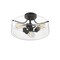 Z-Lite Delaney 3 Light Semi Flush Mount, Matte Black & Clear 471SF-MB - alternate 3